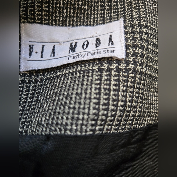 VIA MODA VINTAGE Gray Blazer with Notched Lapels and Tailored Style - Picture 9 of 11